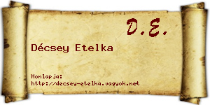 Décsey Etelka névjegykártya